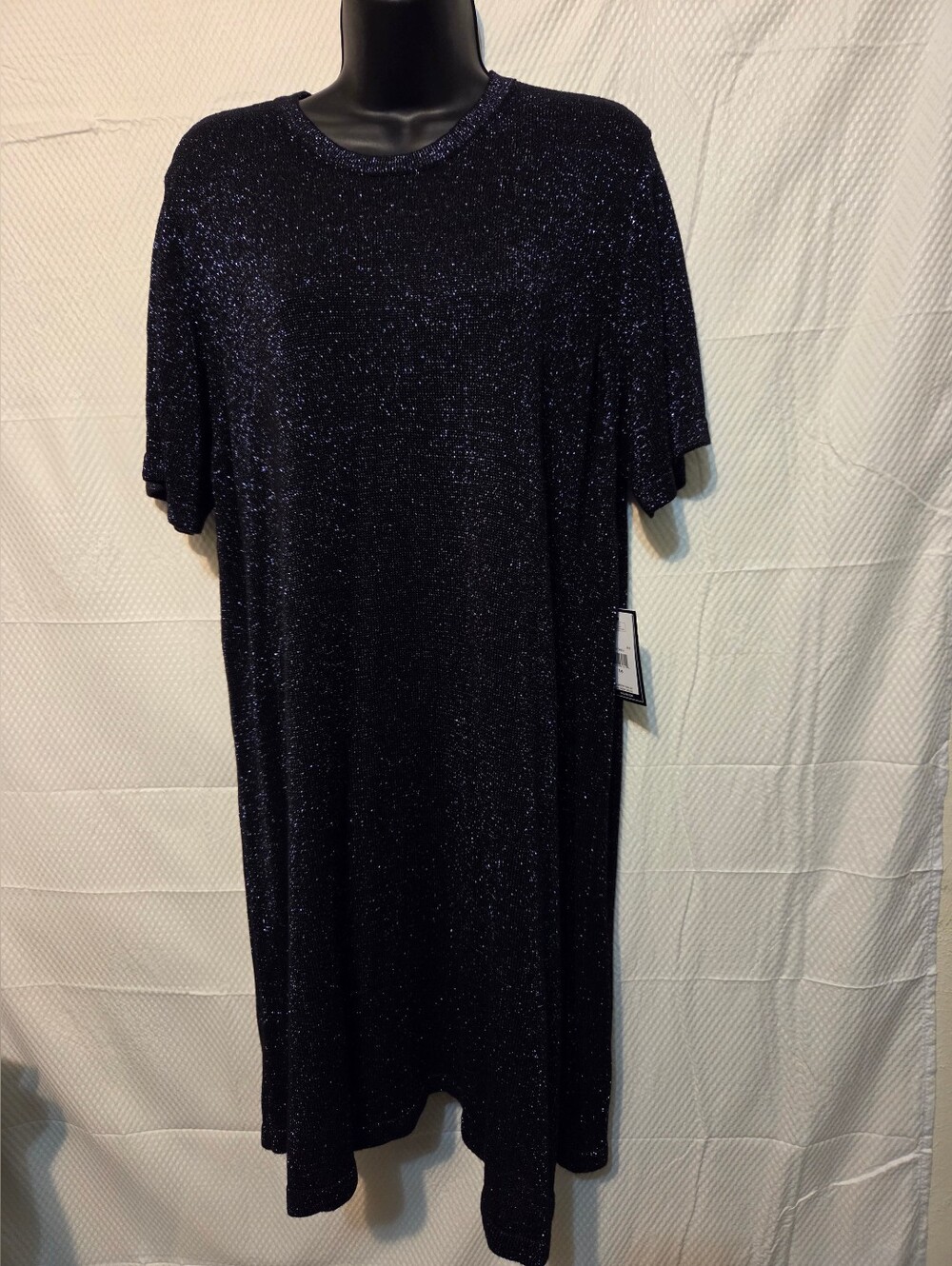Sparkle Knit Shift Dress - Navy